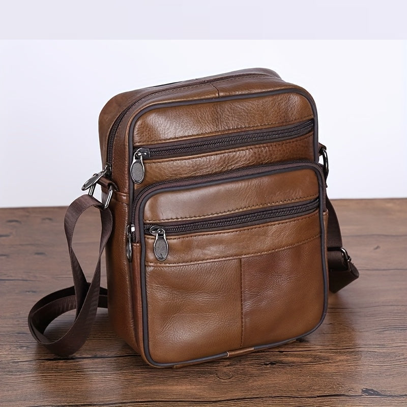 Authentic Leather Crossbody Messenger Bag for Men