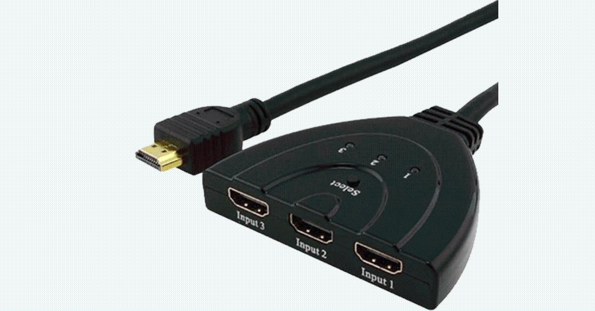 Compact 3 Port HDMI Switcher Splitter Box - Cofik