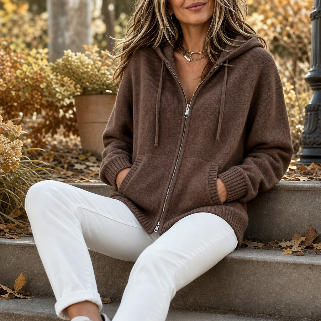 Hooded Oversized Knit Cardigan