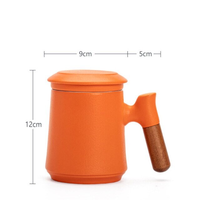 Traditional Japanese Clay Tea Cup Set with Infuser