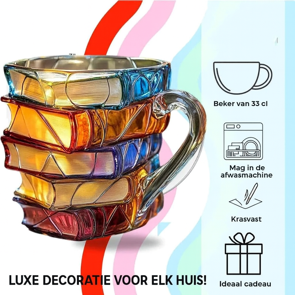 Colorful Novelty Book Shaped Coffee Mug