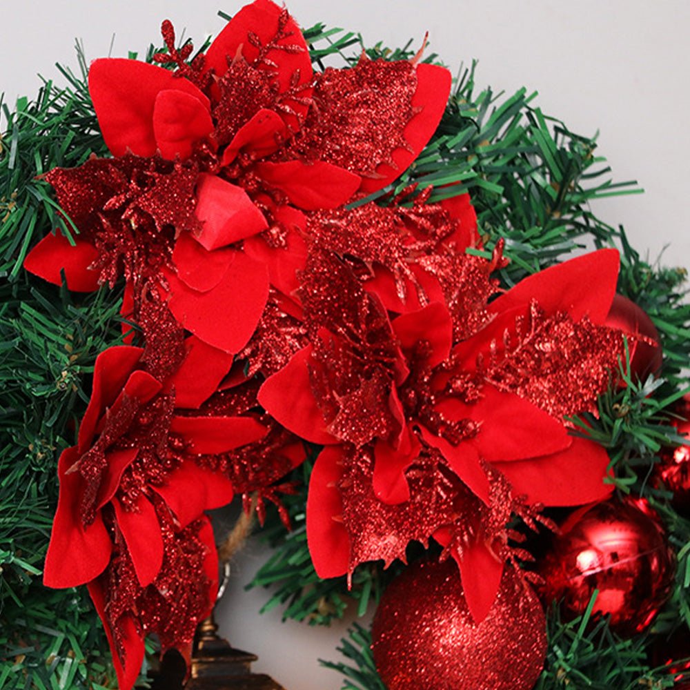 Lantern Wreath with Warm Glow Lantern and Sparkling Ornaments