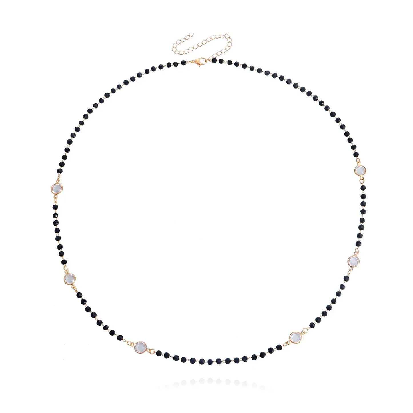 Elegant Multi Layer Crystal Chain Necklace