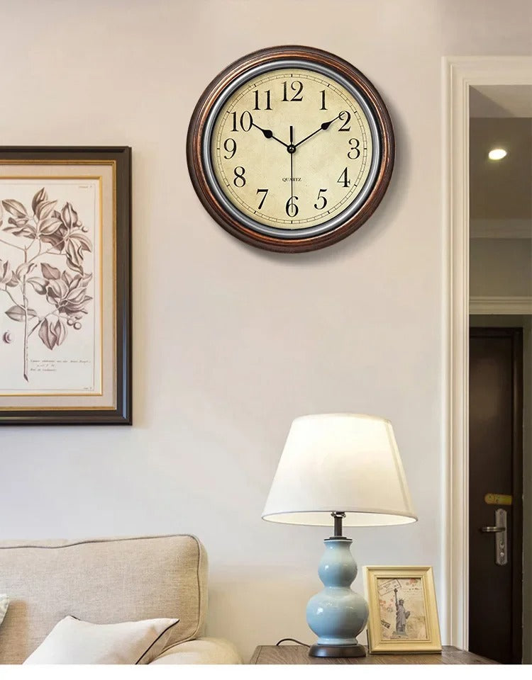 Modern Wooden Wall Clock 30cm Silent Decor