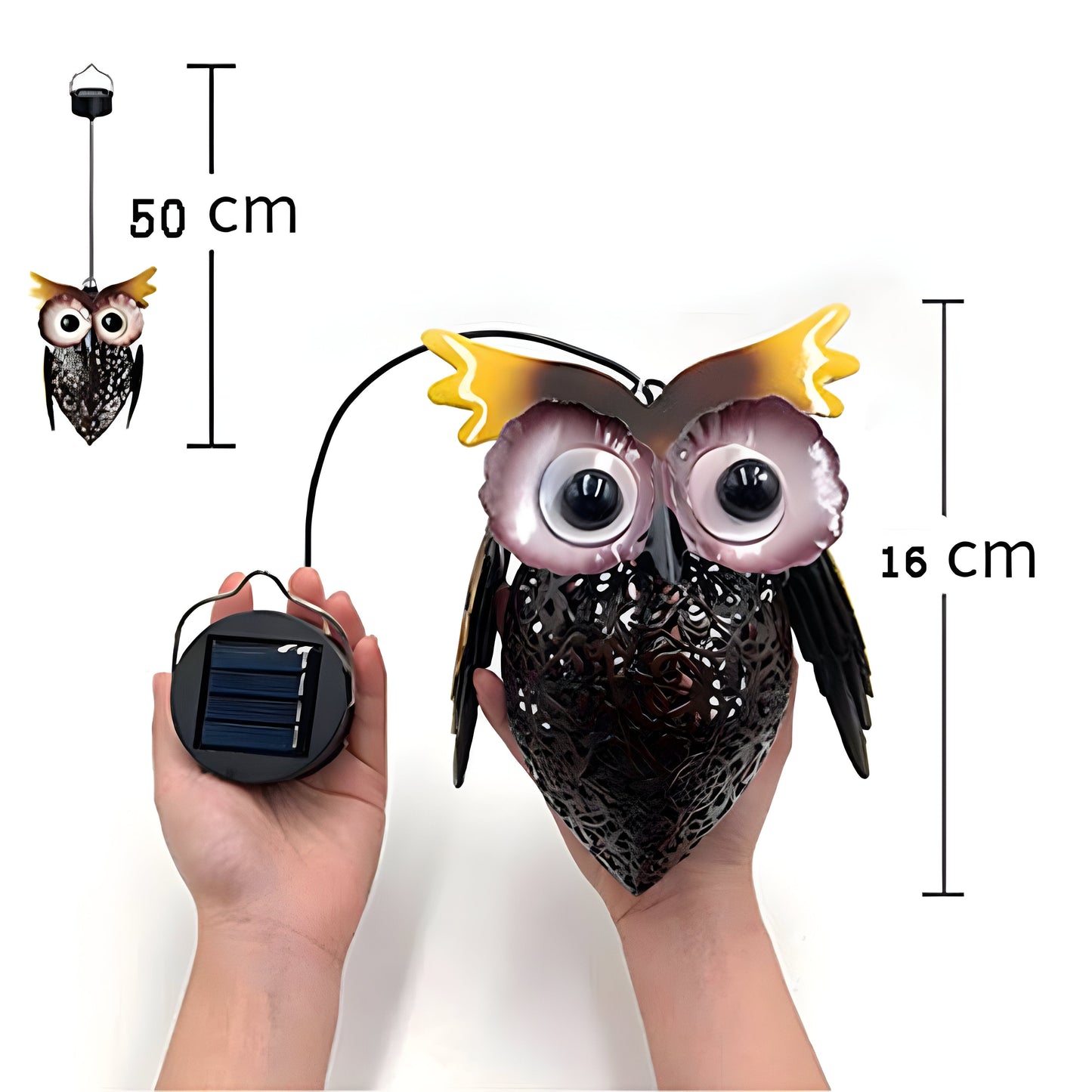 Outdoor Solar Owl Pendant Light
