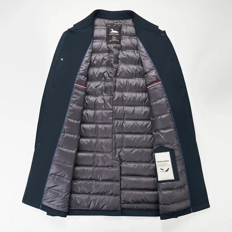 Men's Down-Filled Trench Coat – Timeless and Warm for Everyday Wear