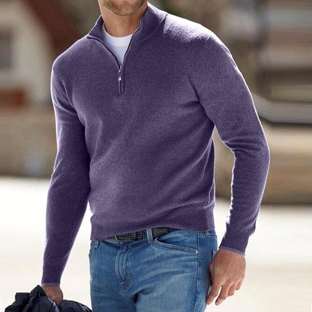 Men's Zip V-Neck Pullover – Style and Comfort