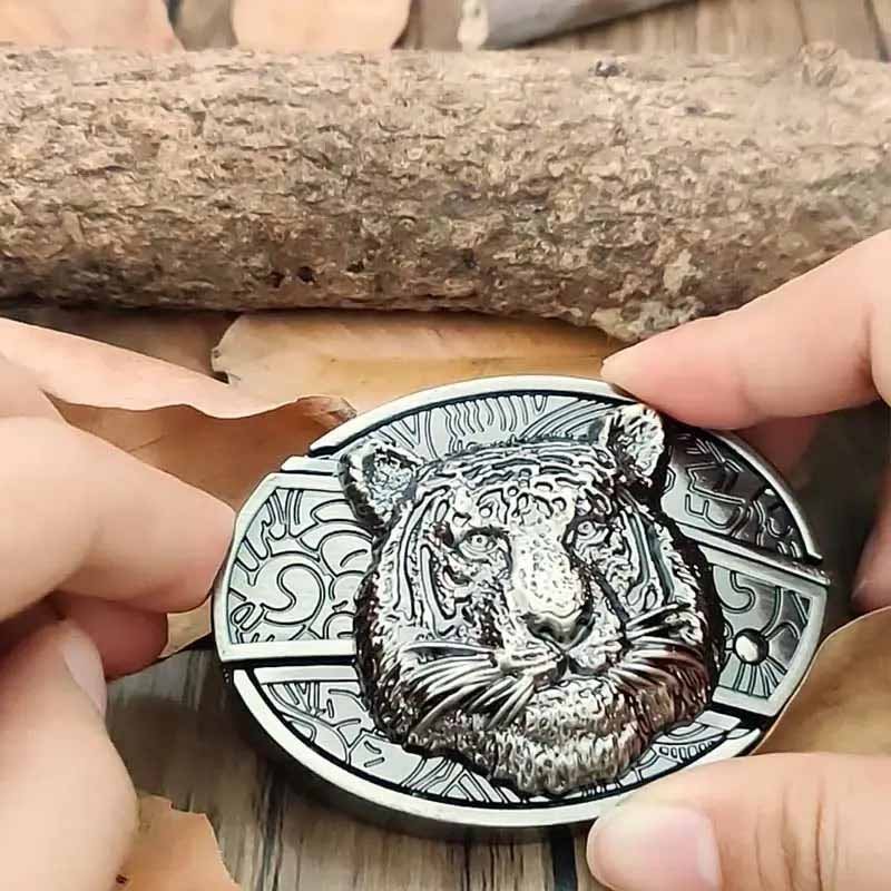 Western Style Silver Oval Belt Buckle