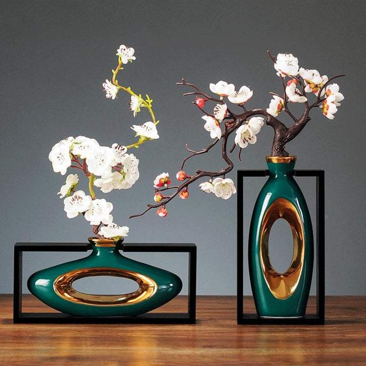 Elegant White Ceramic Flower Vase