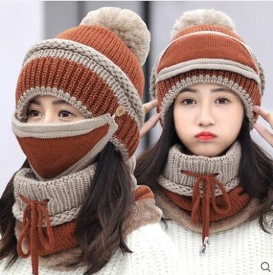 Warm 3 in 1 Winter Beanie Set
