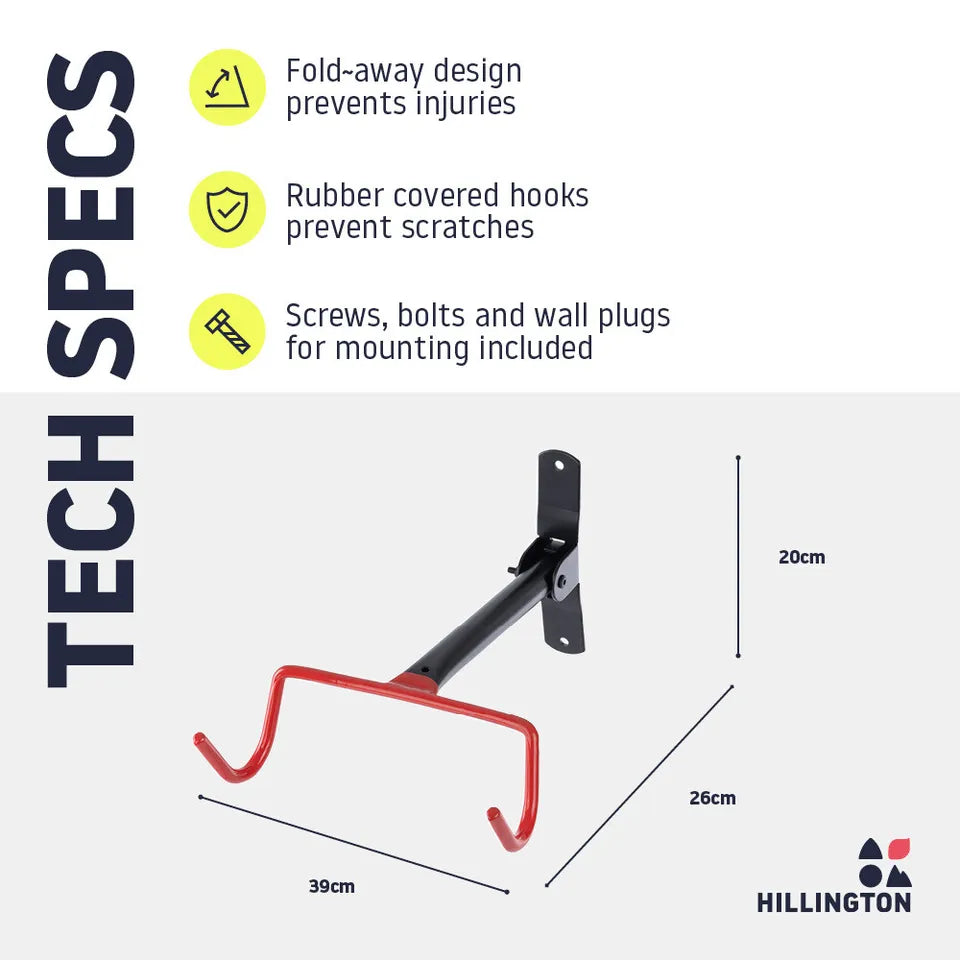 Folding Bike Wall Mount with Damage Protection