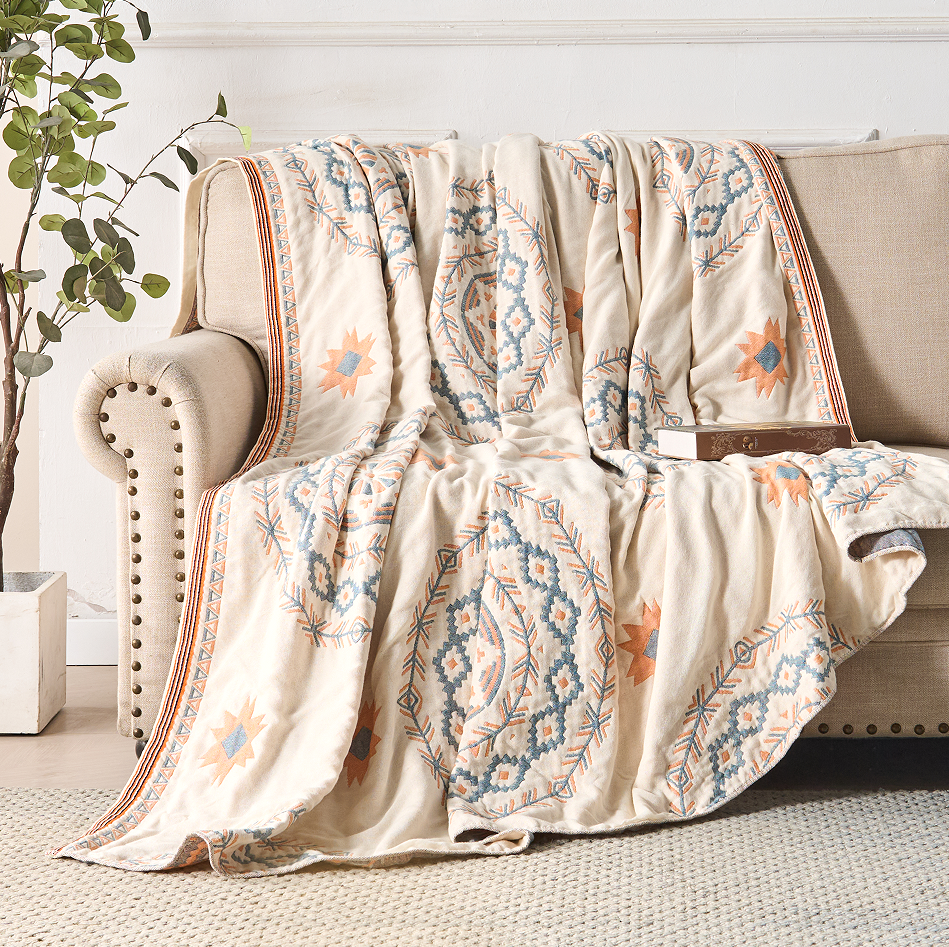 Serene Mandala | Cotton Throw Blanket