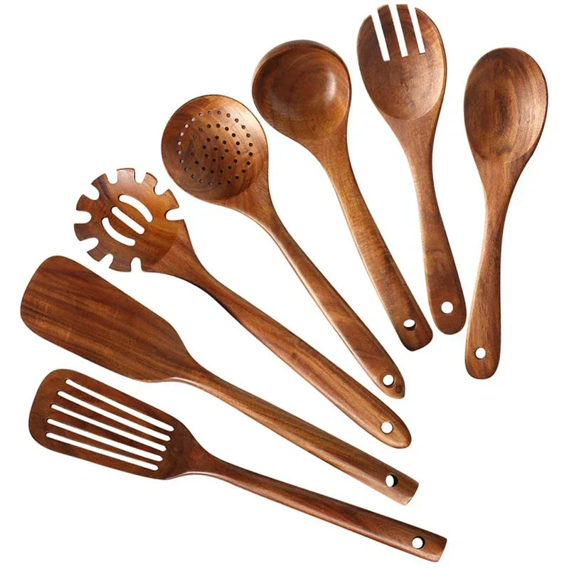 Natural Wooden Cooking Utensil Set