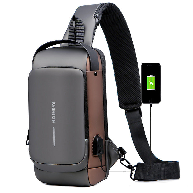 Secure Water Resistant USB Sling Backpack