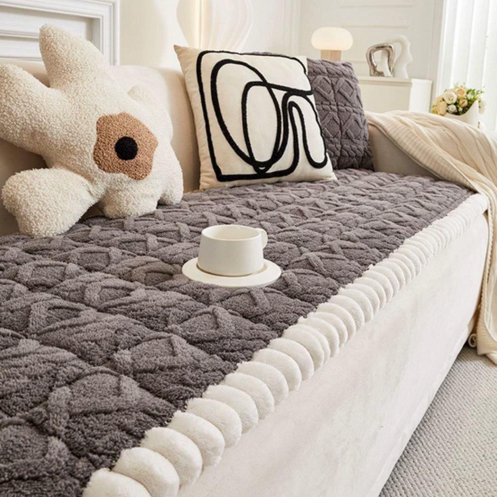 Snuggle Sherpa Plush Sofa Protector Cover