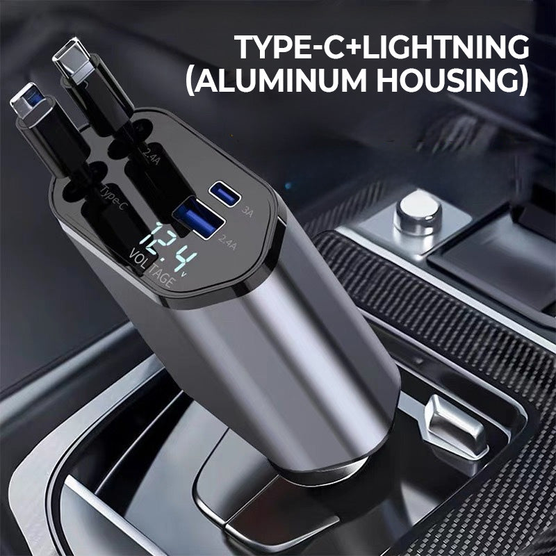 Compact 4-in-1 Quick Car Charger Kit