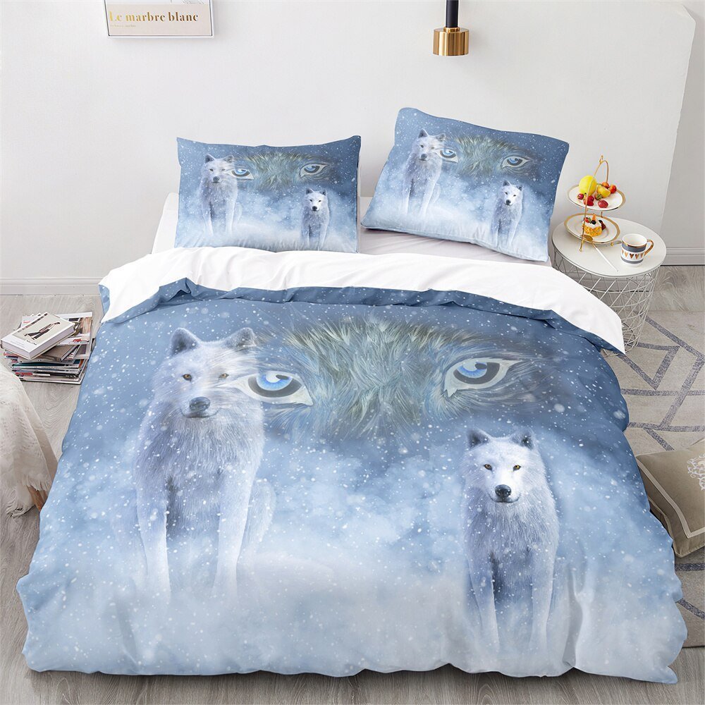 Cozy Childrens Wolf Duvet Cover Set