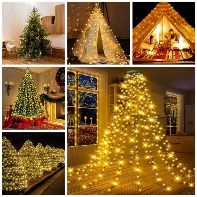Waterfall Christmas Tree Lights with Remote Control