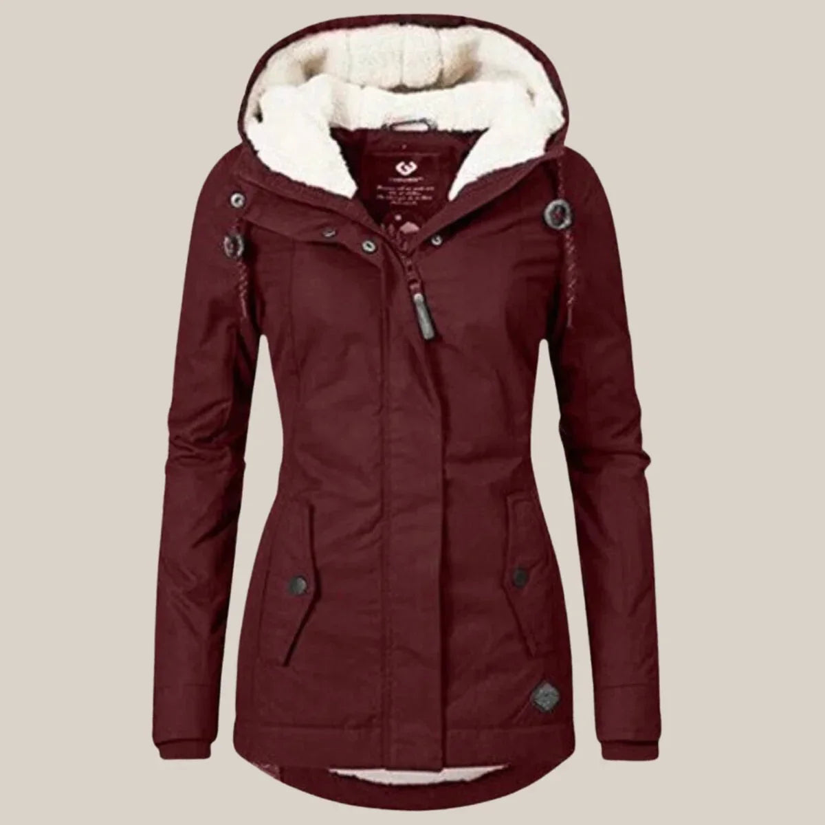 Women's Quilted Winter Coat with Sherpa Fleece Lined Hood