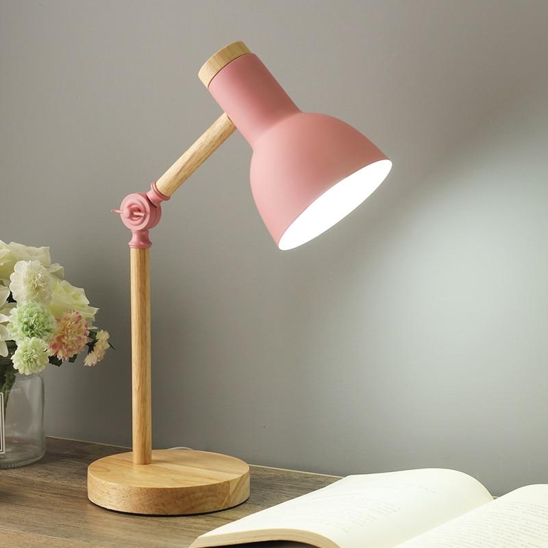Rustic Nordic Wooden Desk Lamp