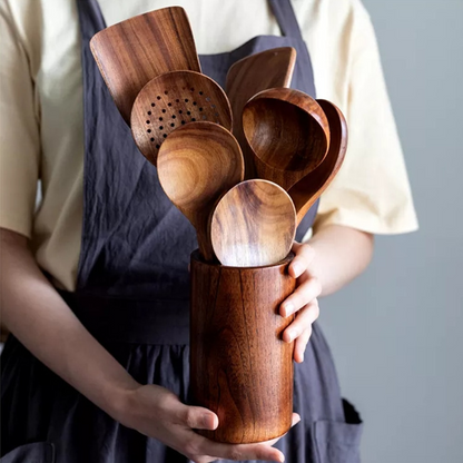 Natural Wooden Cooking Utensil Set - Cofik
