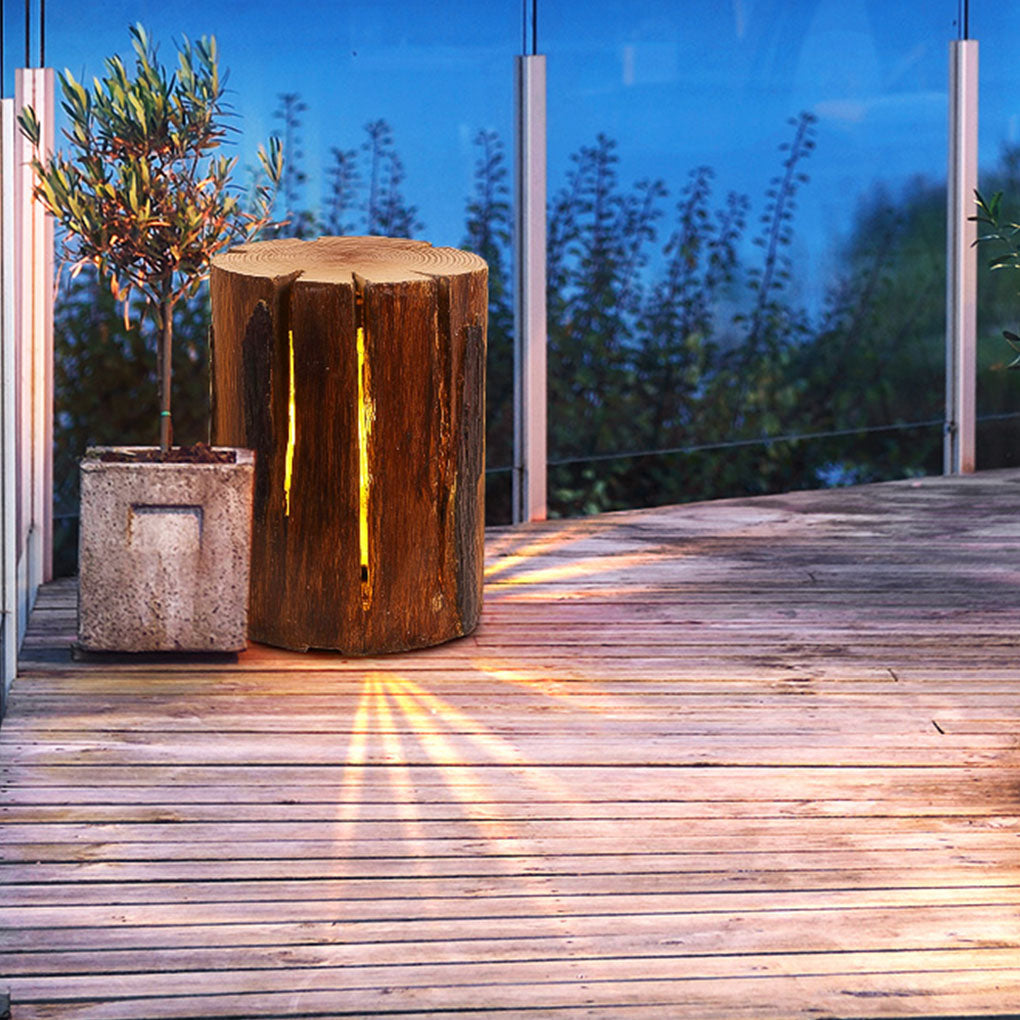 Outdoor Solar Tree Stump Garden Lights