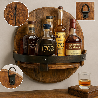 Reclaimed Wood Whiskey Display Shelf - Cofik
