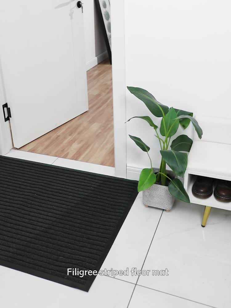 Waterproof Outdoor Door Mat with Stripes