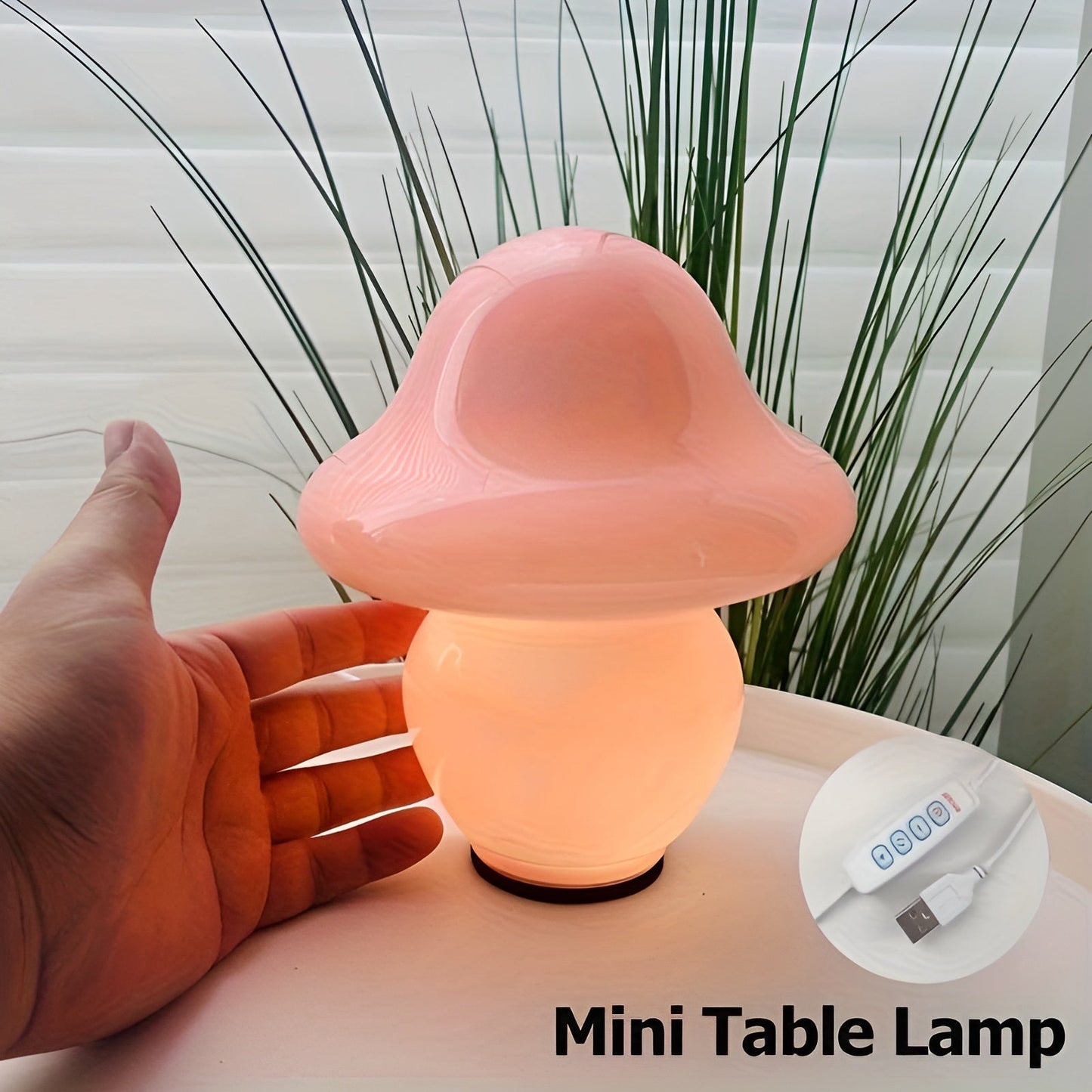 Unique Mushroom Glass Table Lamp