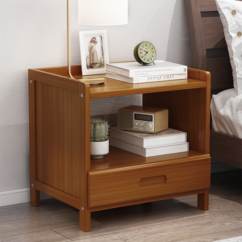Traditional Wood Bedside Table with Drawers