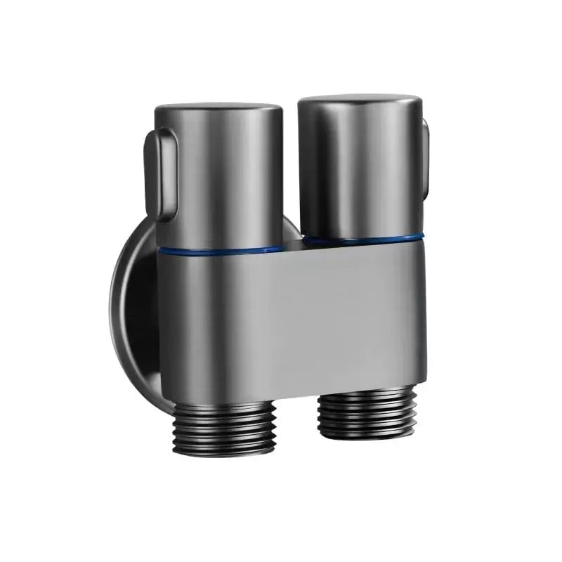Premium Brass Double Valve in Matte Black Finish