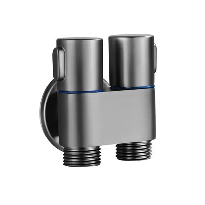 Premium Brass Double Valve in Matte Black Finish