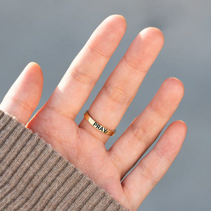 Motivational Never Give Up Signet Ring