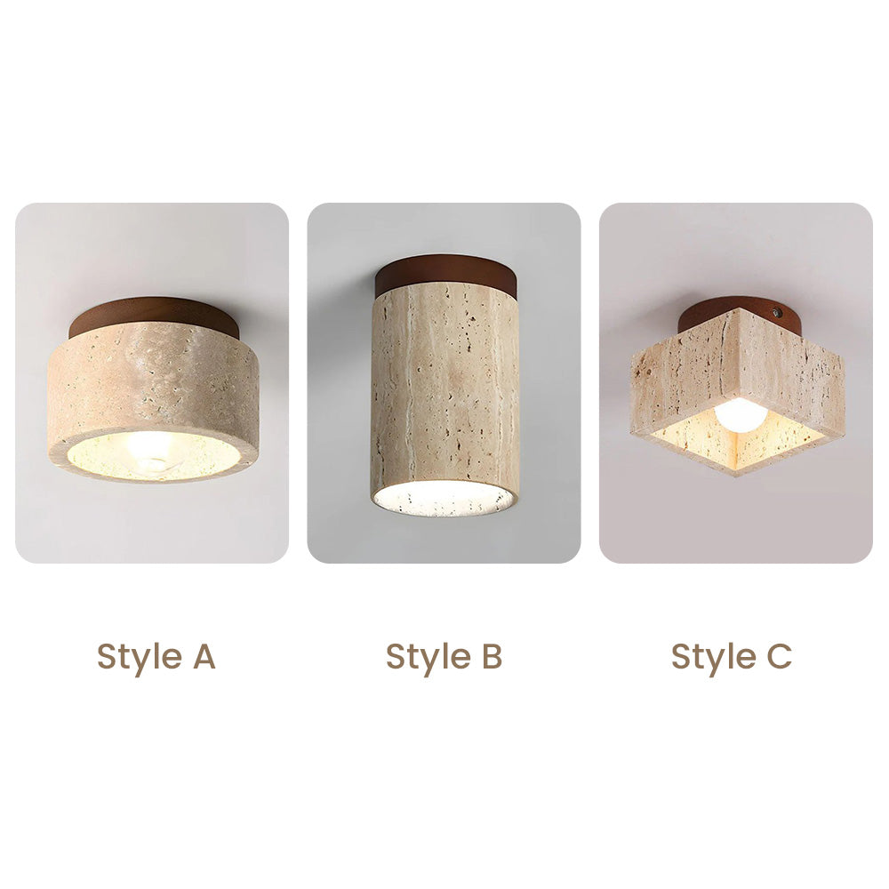 Round Wooden Recessed Ceiling Light Fixture
