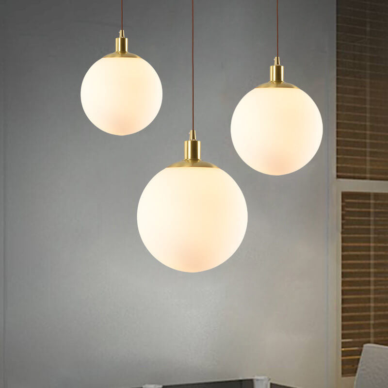 Elegant Glass Pendant Light Adjustable Gold Finish