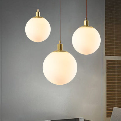 Elegant Glass Pendant Light Adjustable Gold Finish