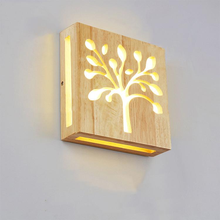 Stylish Wooden LED Wall Lamp