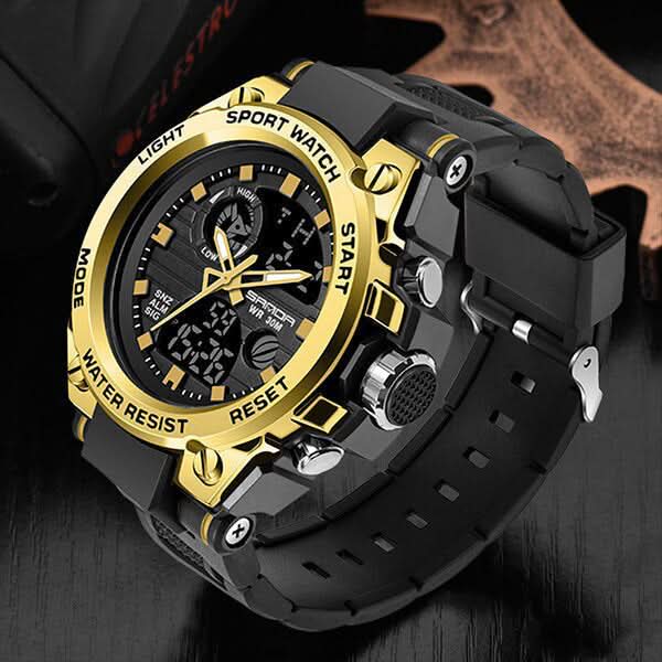 Tactical Men's Army Watch with Analog Digital Face