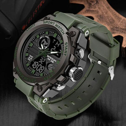 Tactical Men's Army Watch with Analog Digital Face