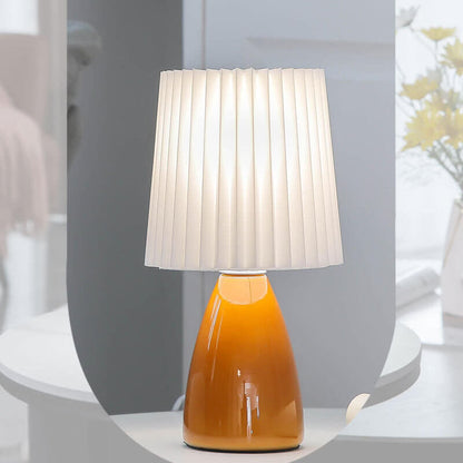Vintage Style Desk Lamp with Fabric Shade and Metal Base