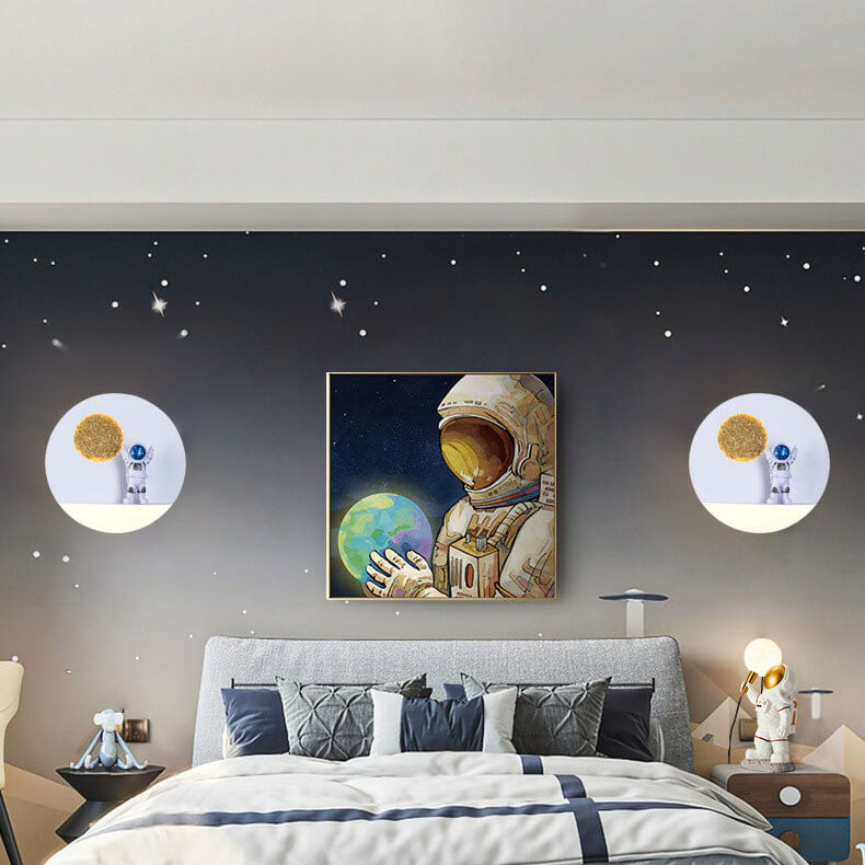 Modern Space Theme Round LED Wall Lamp
