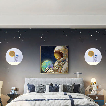Modern Space Theme Round LED Wall Lamp