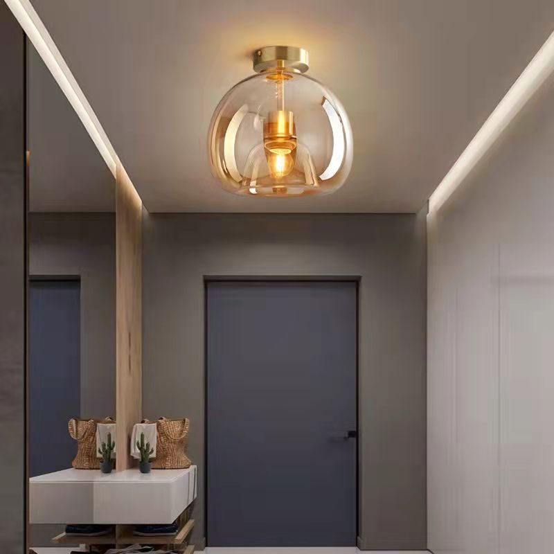 Modern Smoke Gray Glass Light Fixture