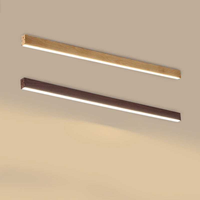 Sleek LED Ceiling Light Fixture 24 Inch Walnut Finish