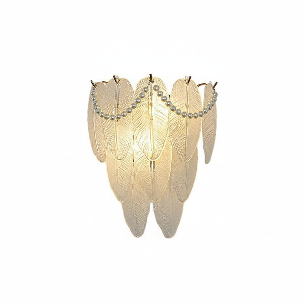 Elegant Glass Wall Light with Gold Accent
