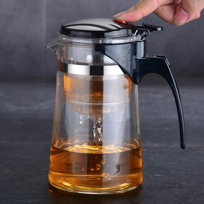 Durable Clear Glass Tea Infuser Teapot
