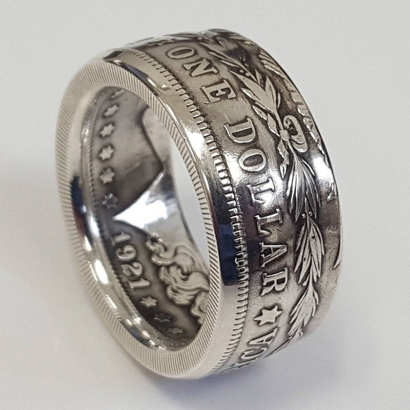 Authentic Silver Coin Ring for Men