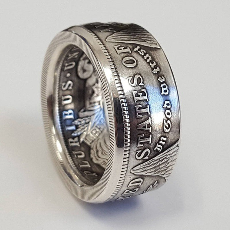 Authentic Silver Coin Ring for Men