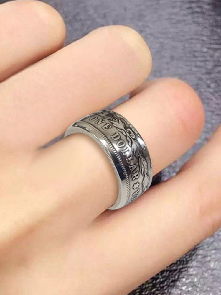 Authentic Silver Coin Ring for Men