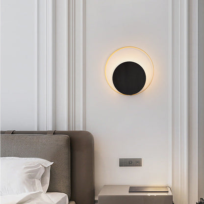 Simple Metal Round Wall Light Lamp For Bedroom